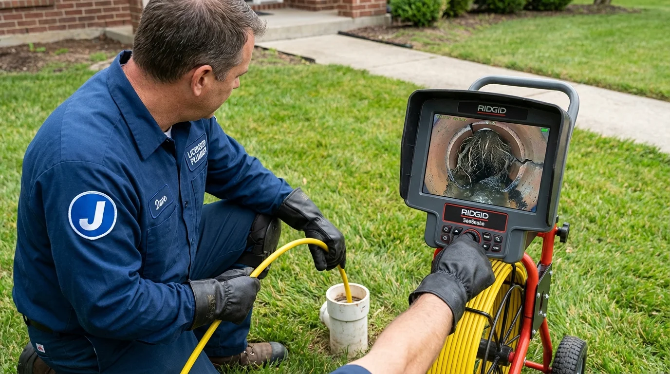 Sewer camera inspection being performed by Johns Plumbing LLC in Old Bridge